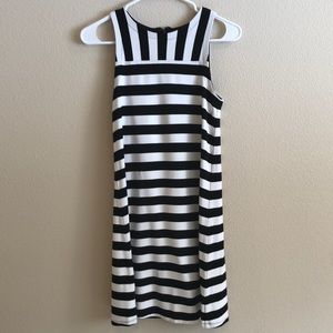 Loft Striped Cotton Dress in Black and White Size XXSP